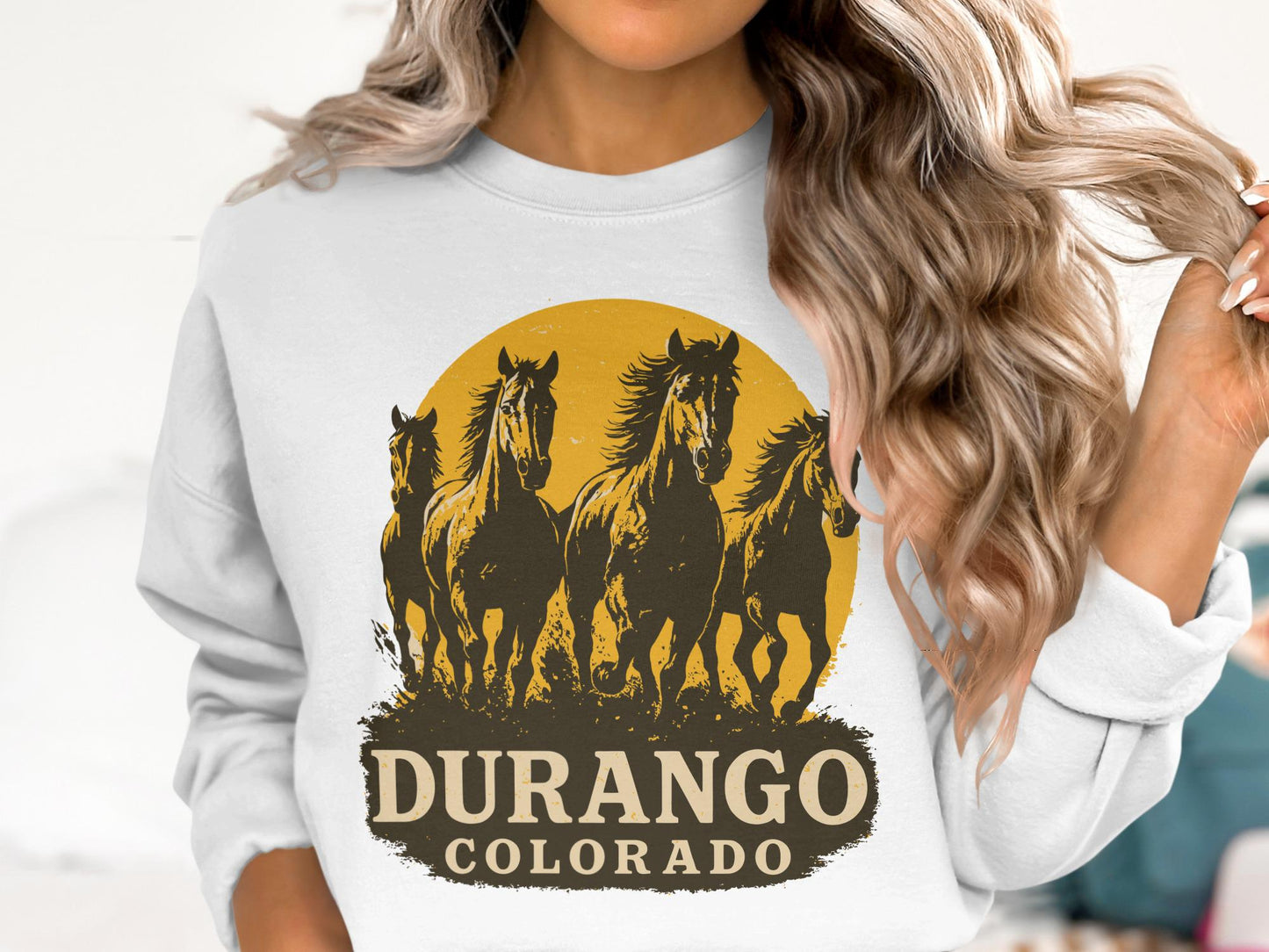 Durango Colorado Horses Graphic Tee, Wild West Unisex Shirt
