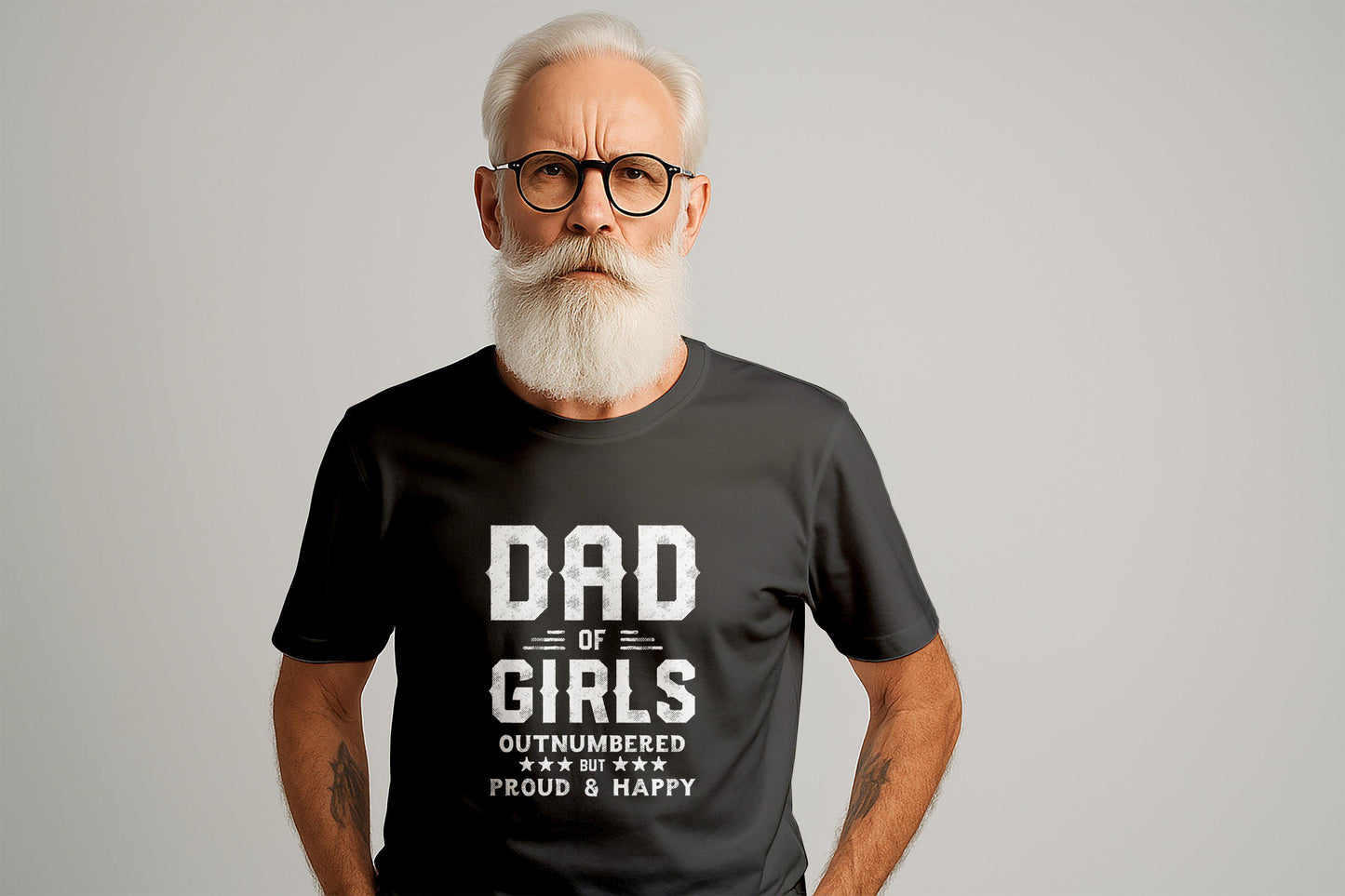 Dad Of Girls T-Shirts, Outnumbered Dad Shirt, Proud Father, Happy Dad Tees, Fathers Day Gift, Girl Dad, Funny Dad Shirt, Girl Dad Gifts