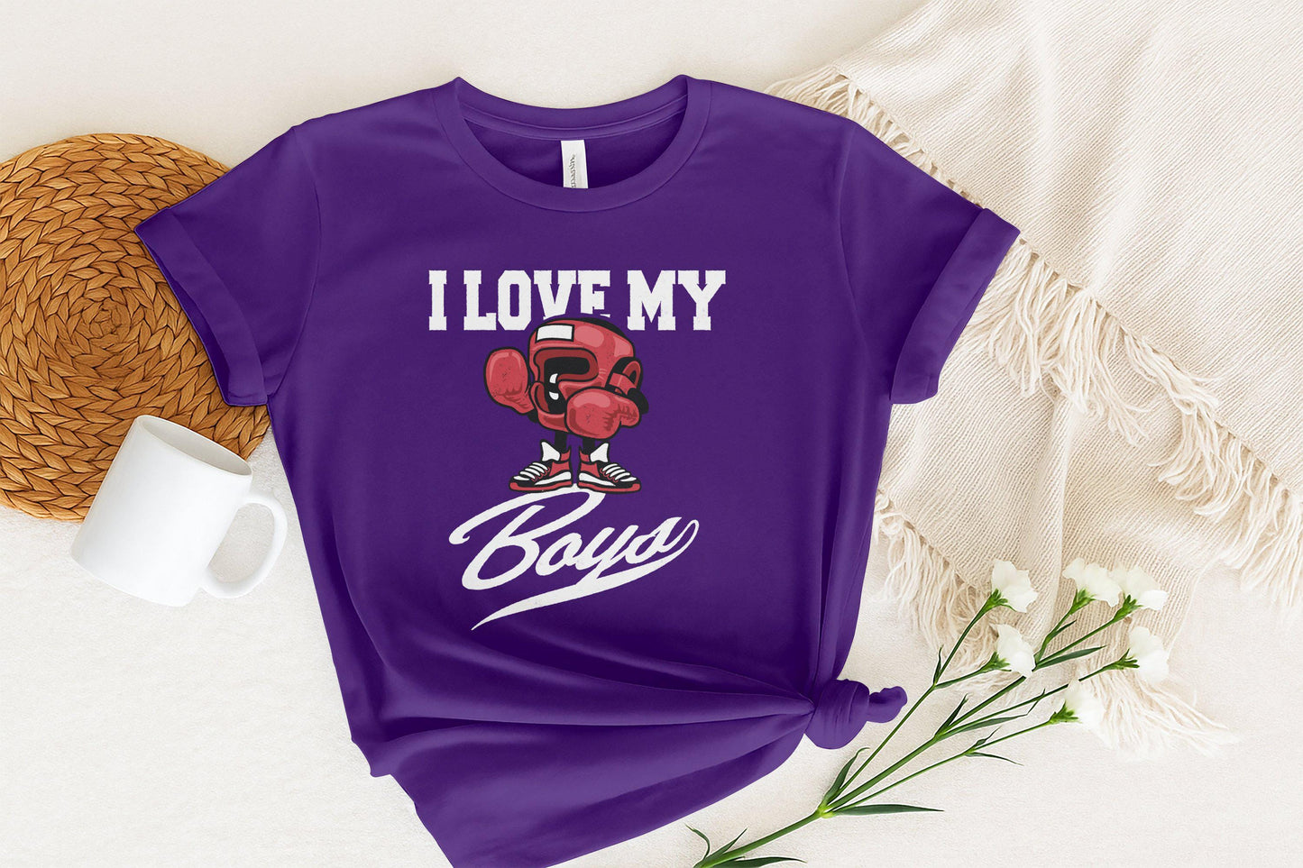 Boxing Mom T-Shirt: I Love My Boys, Sports Mom Tee