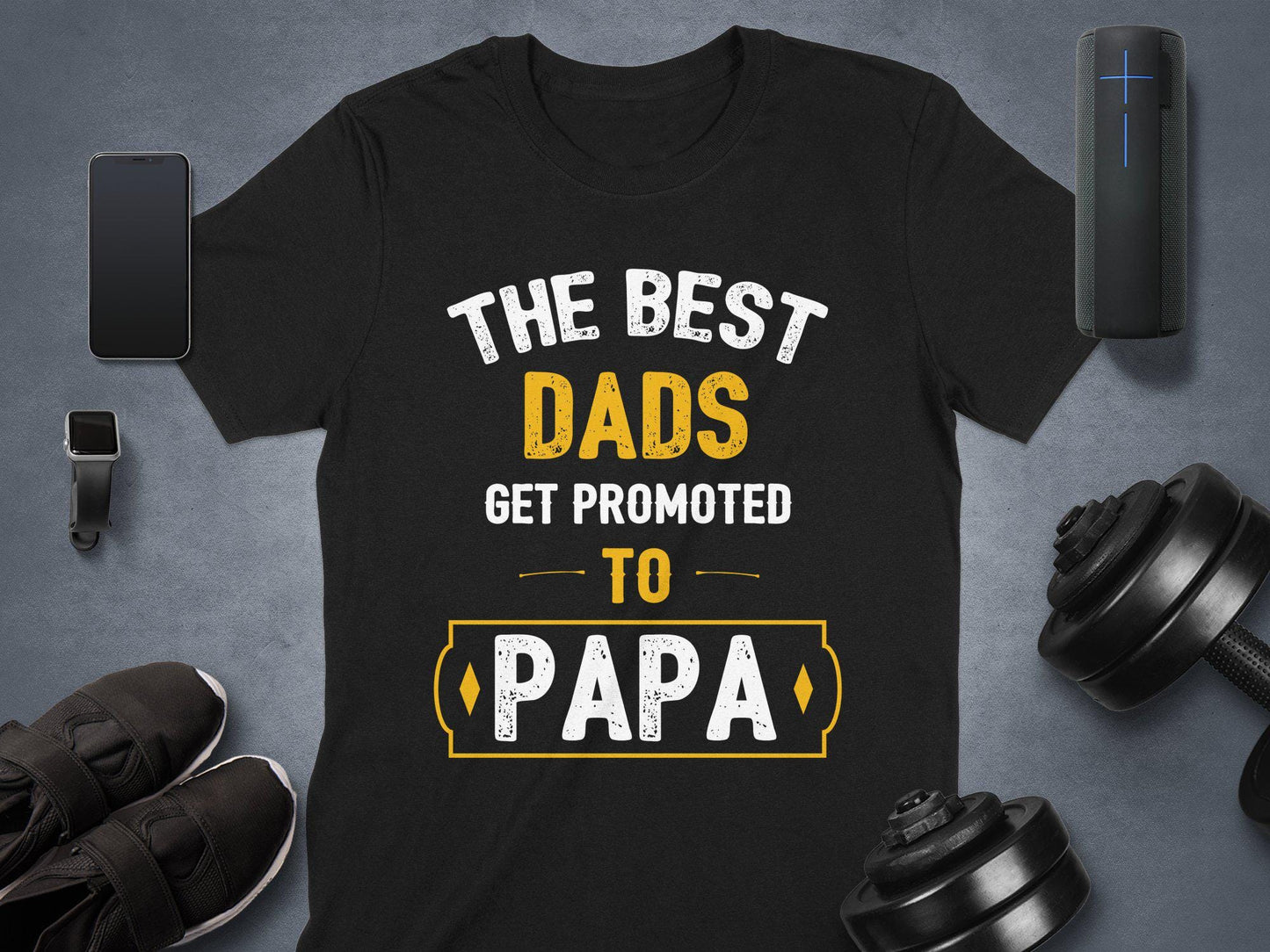 The Best Dads Get Promoted to Papa T-Shirts, Gift for Dad, Father's Day Apparel, New Dad T-Shirt, Papa T-Shirt