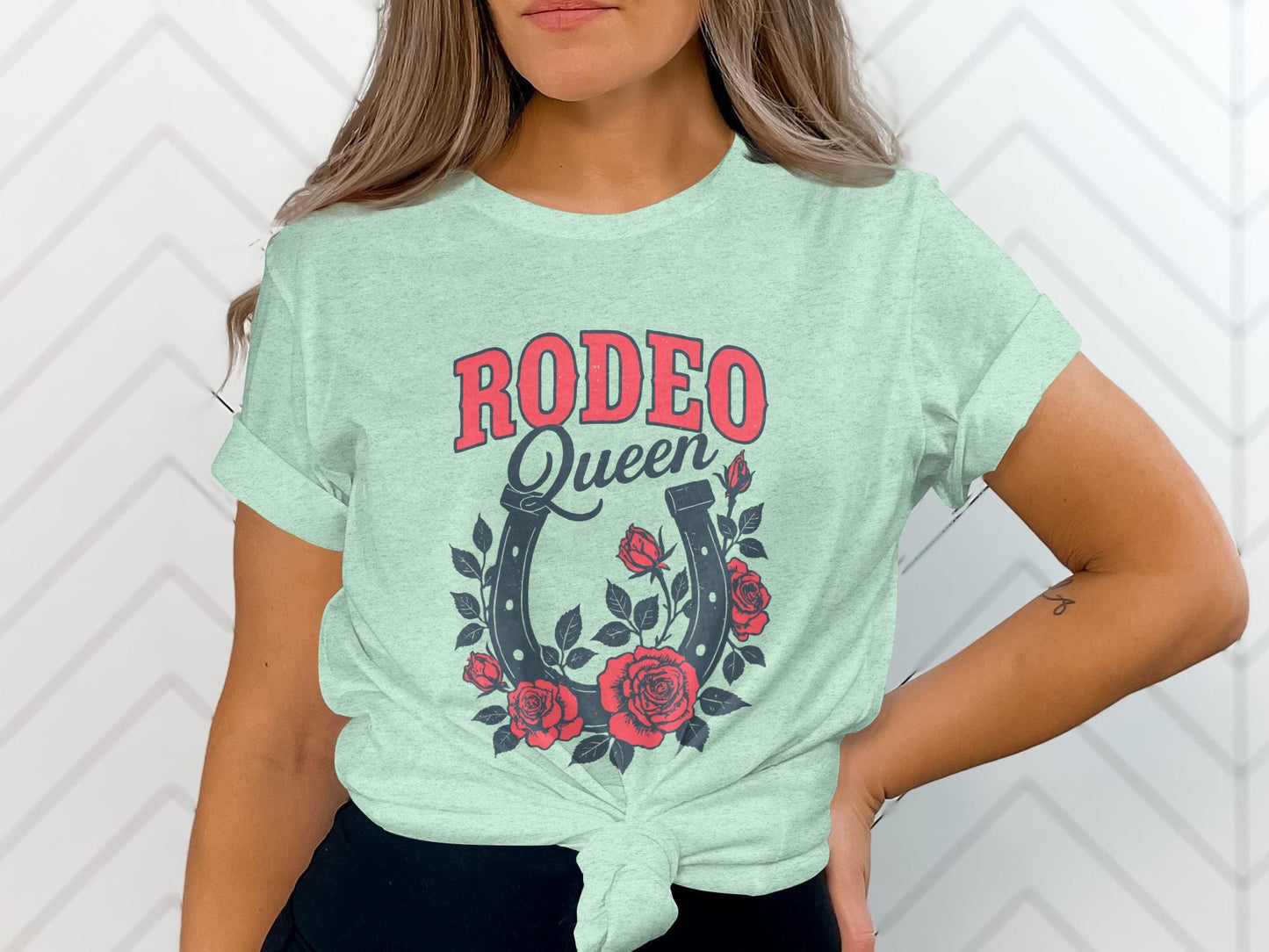 Rodeo Queen T-Shirt, Horseshoe Roses, Western Graphic Tee