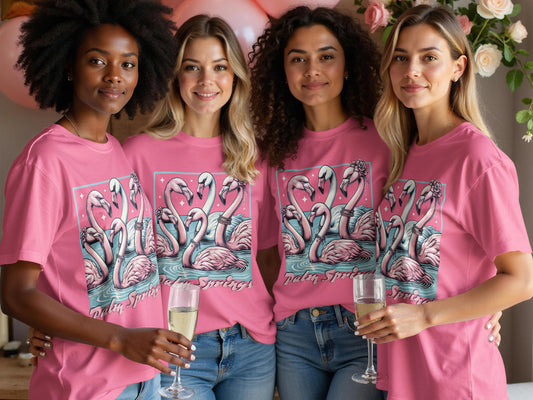 Flamingo Graphic Tee: Palm Springs Bachelorette Party Shirt