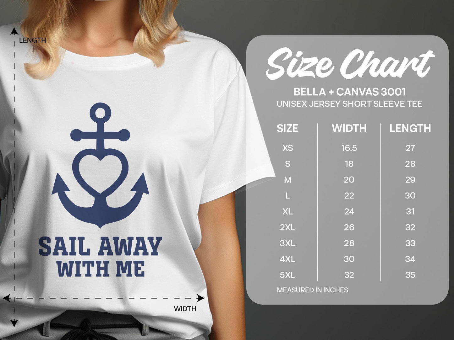 Nautical Anchor Heart T-Shirt, Ocean Lover Gift