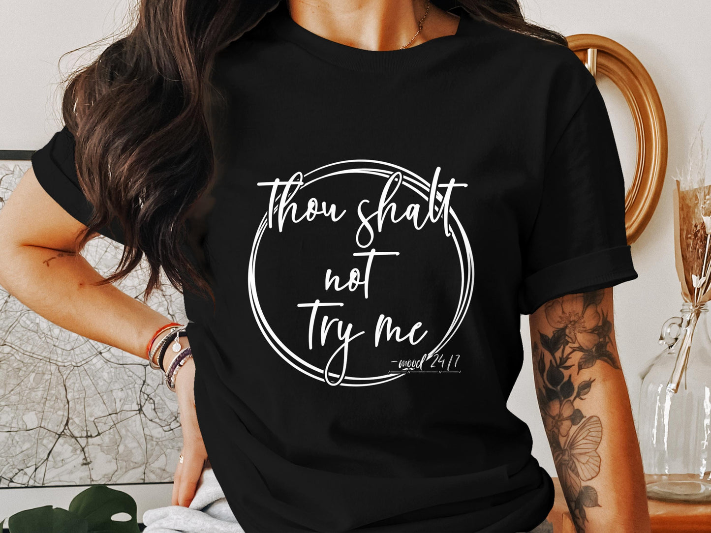 Sarcastic Mom T-Shirt: Thou Shalt Not Try Me, Funny Graphic Tee