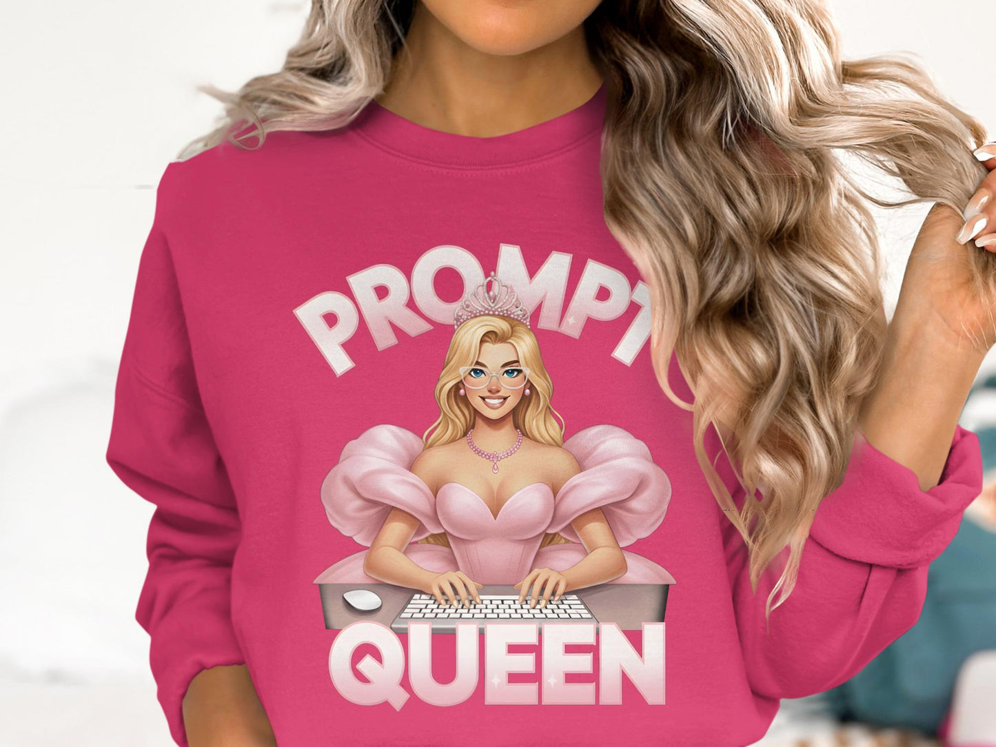Prompt Queen T-Shirt, AI Blonde Queen Tee, Computer Lover Gift