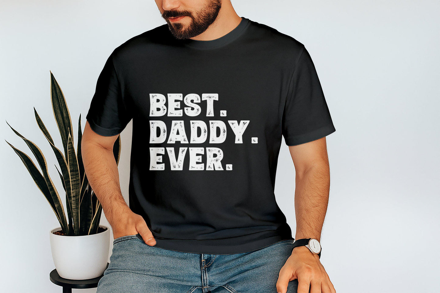 Gift for Dad Best Daddy Ever T-Shirt - Dad Gifts for Birthday from Daughter and Son