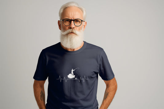 Fishing Heartbeat T-Shirt: Angler Bass Boat Design