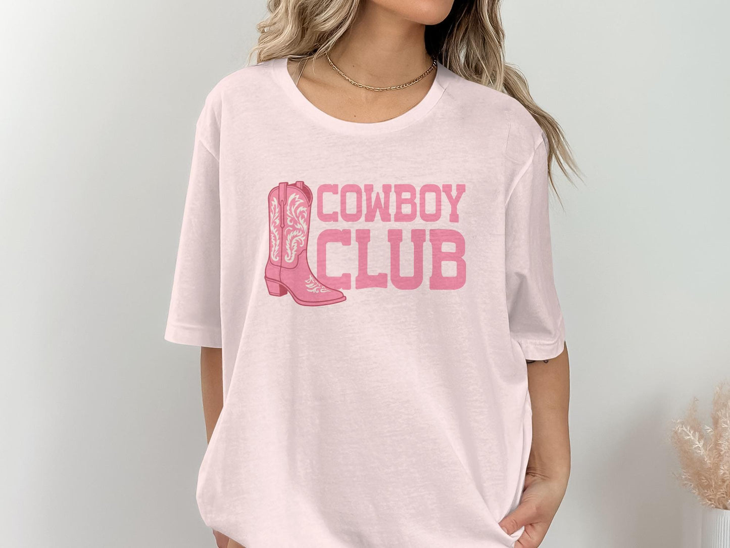 Pink Cowboy Club T-Shirt, Rodeo Western Graphic Tee