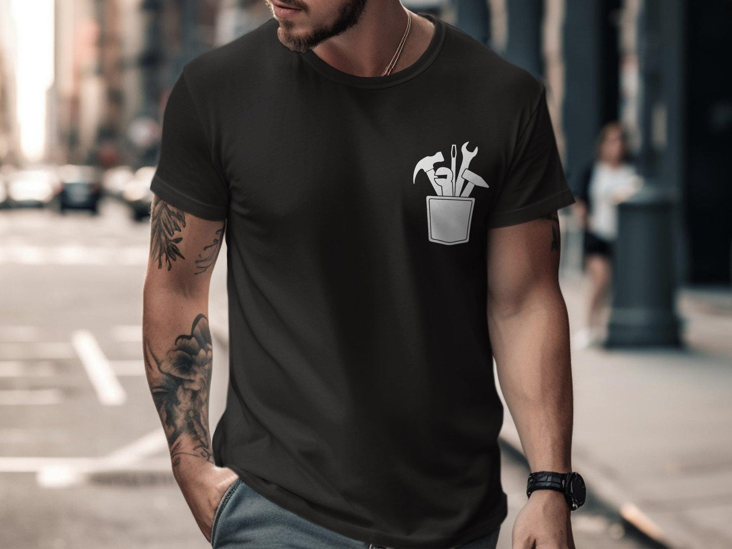 Tools in Pocket T-Shirt: Funny Handyman Dad Gift