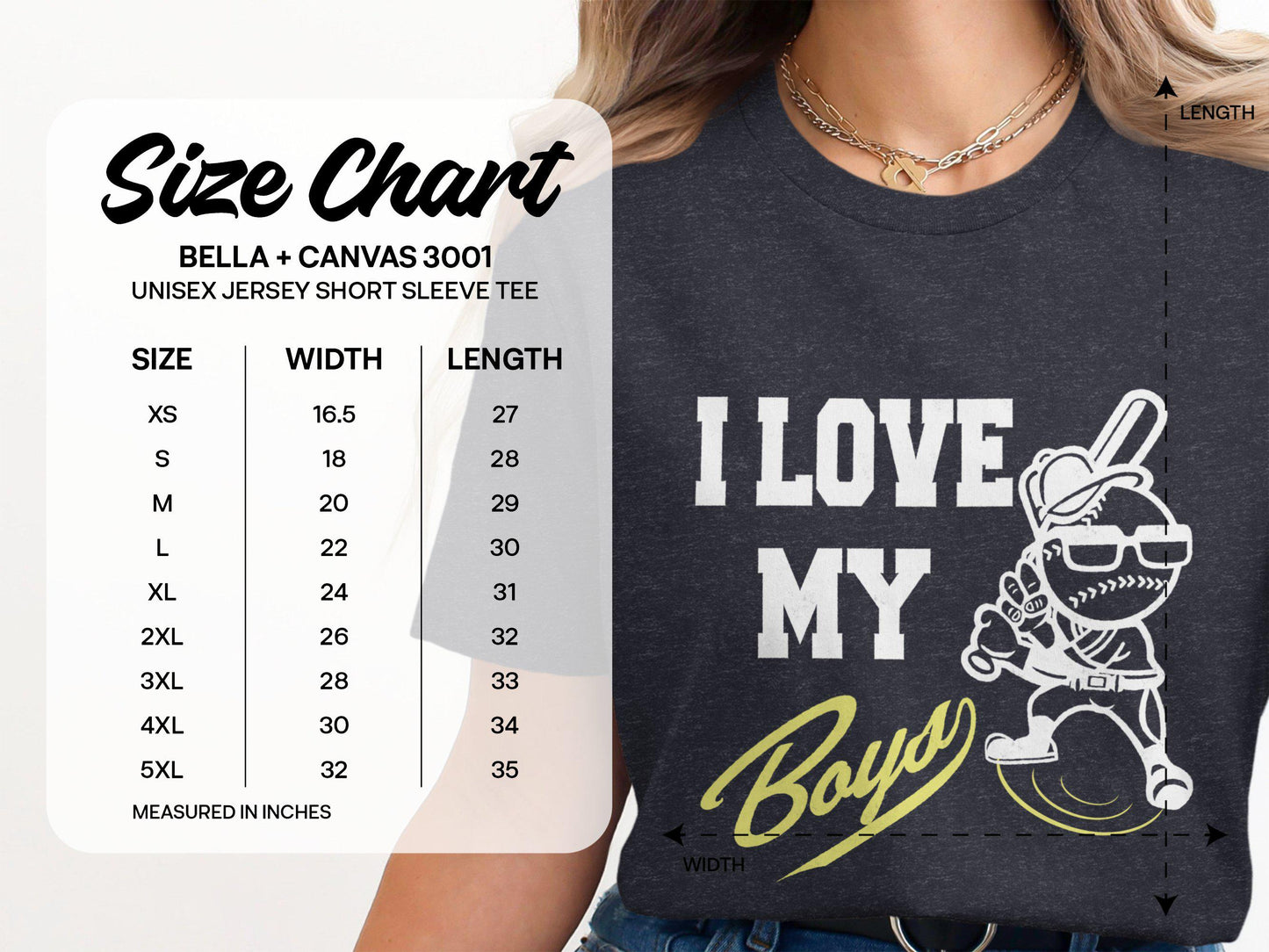 I Love My Boys T-Shirt: Baseball Mom Gift