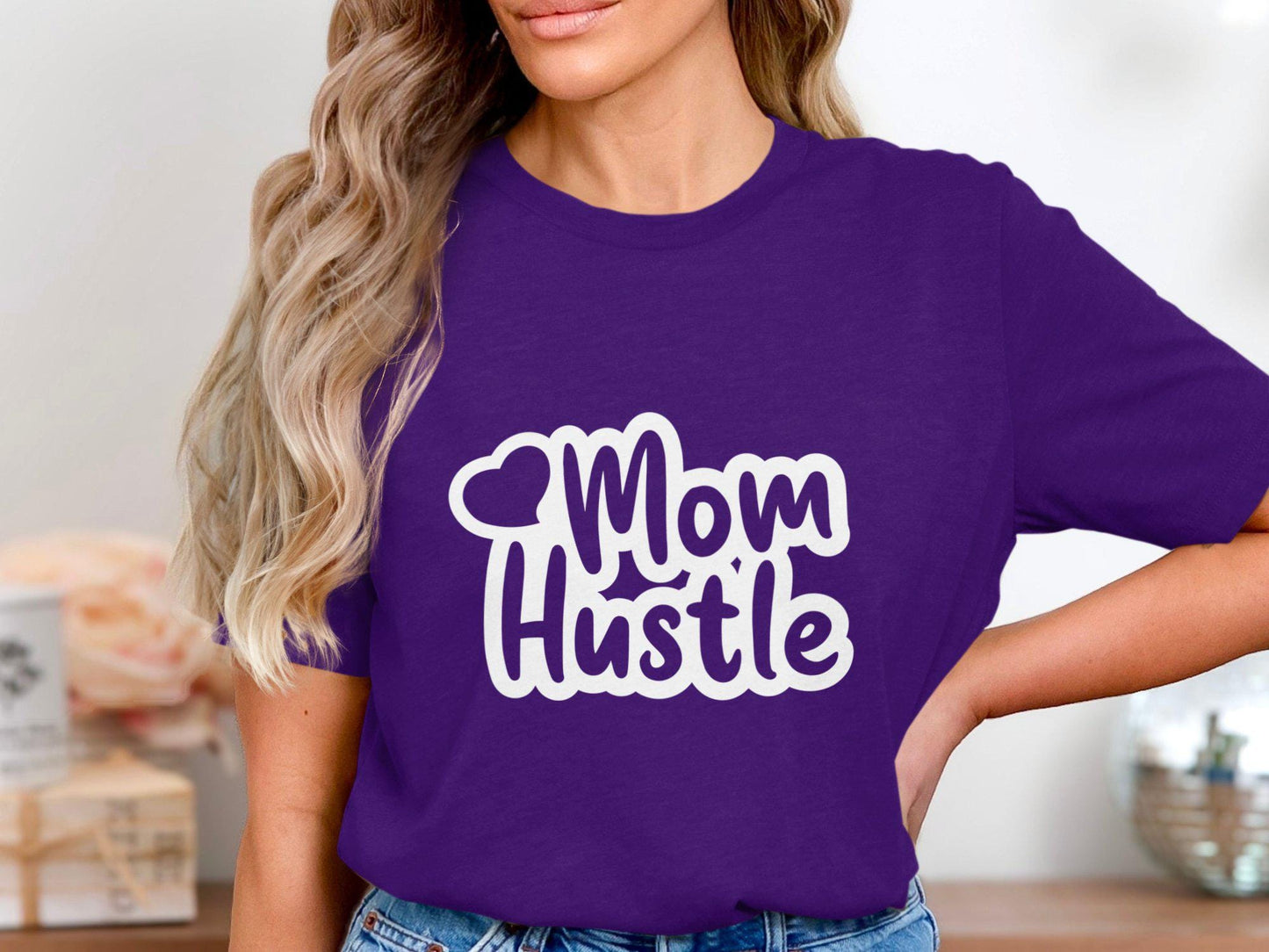 Mom Hustle T-Shirts, Gift for Mom, Mother's Day Tee, Working Mom, Hustle Hard, Motherhood T-Shirt, New Mom Gift, Mom Life