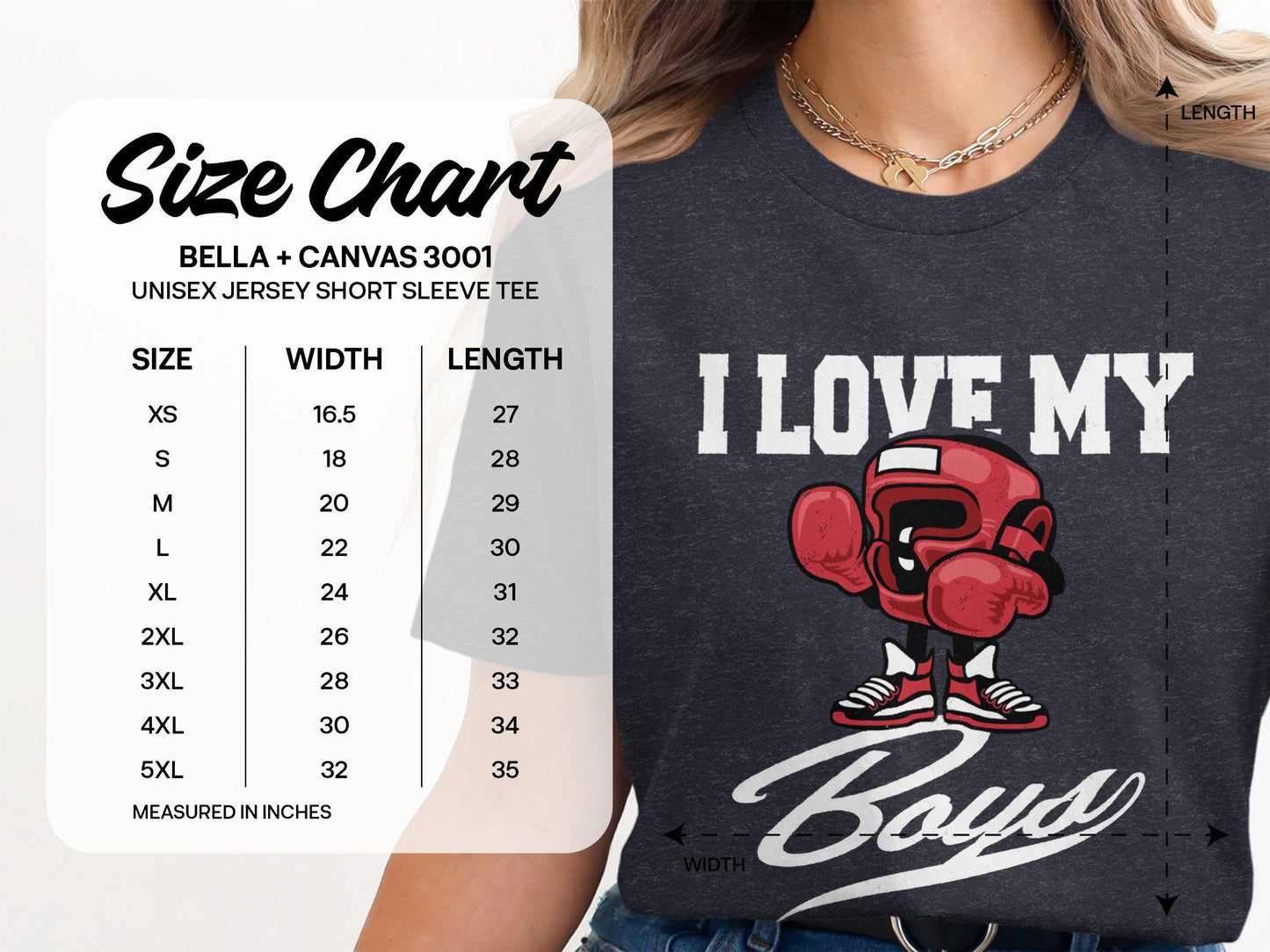 Boxing Mom T-Shirt: I Love My Boys, Sports Mom Tee