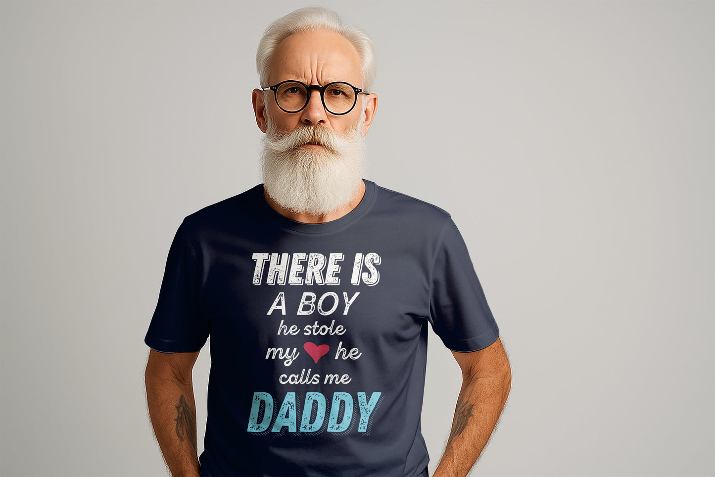 Father's Day T-Shirts, Gift for Dad, Boy Stole My Heart, Daddy T-Shirts, Dad T-Shirts, Cute Dad T-Shirts