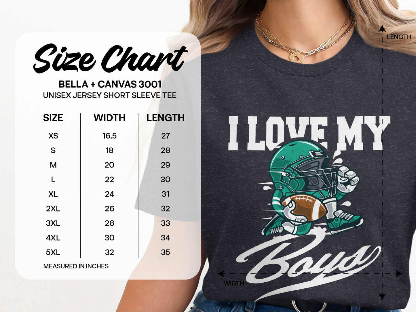 I Love My Boys Football Mom T-Shirt: Sports Fan Apparel