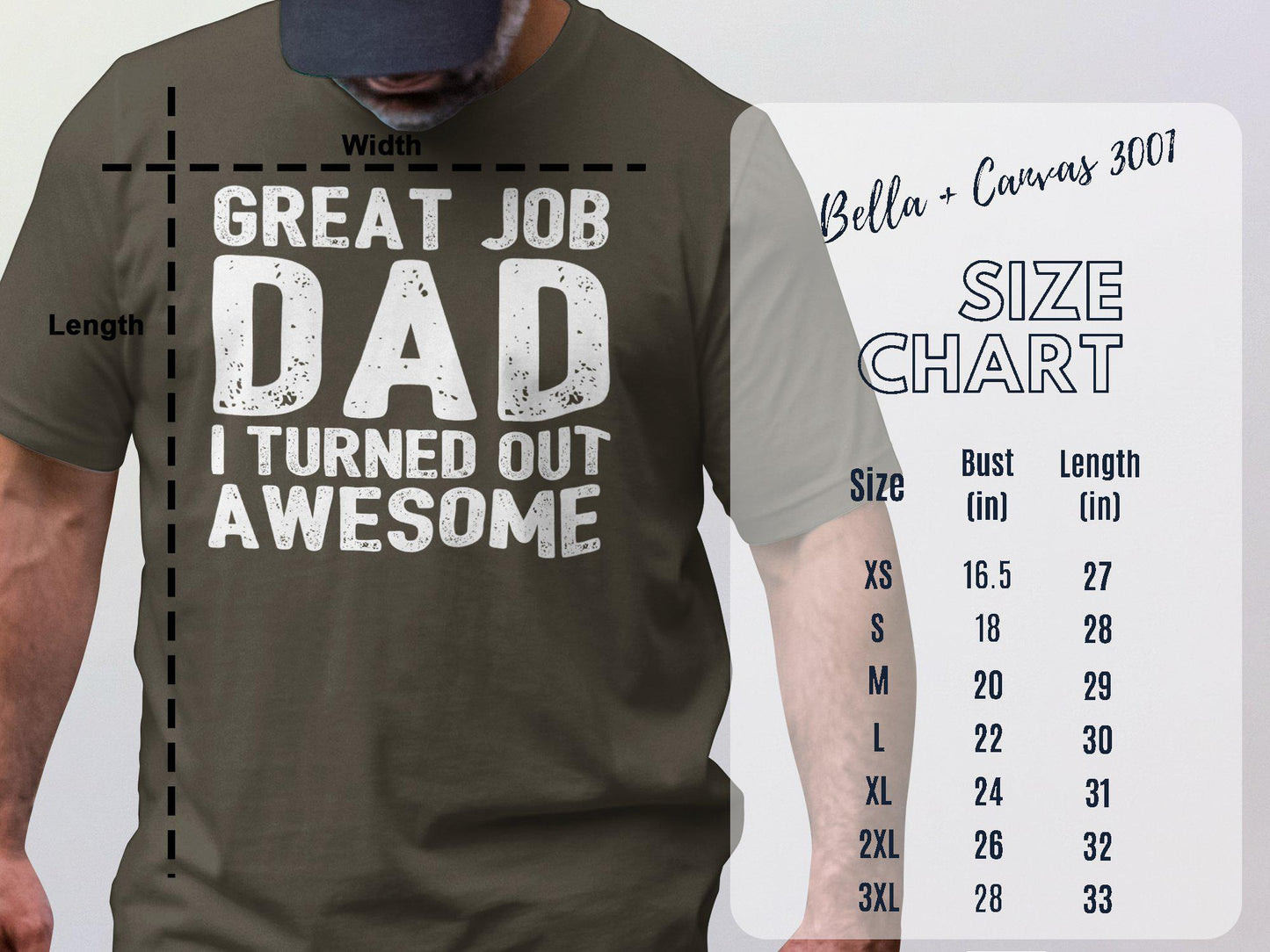 Great Job Dad T-Shirts, Fathers Day Gift, Gift for Dad, Awesome T-Shirts, Funny Dad T-Shirts, Humorous Dad Tee, Mens T-Shirts