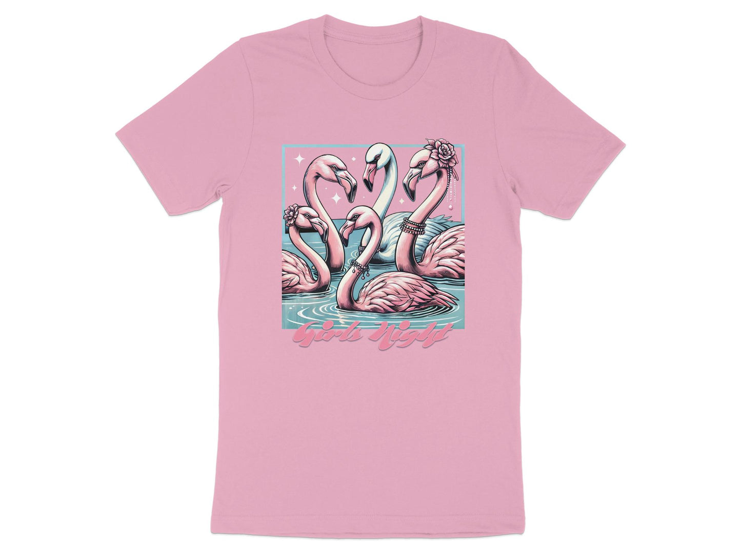 Flamingo Graphic Tee: Girls Night Out Beach Shirt, Artistic Bird Design