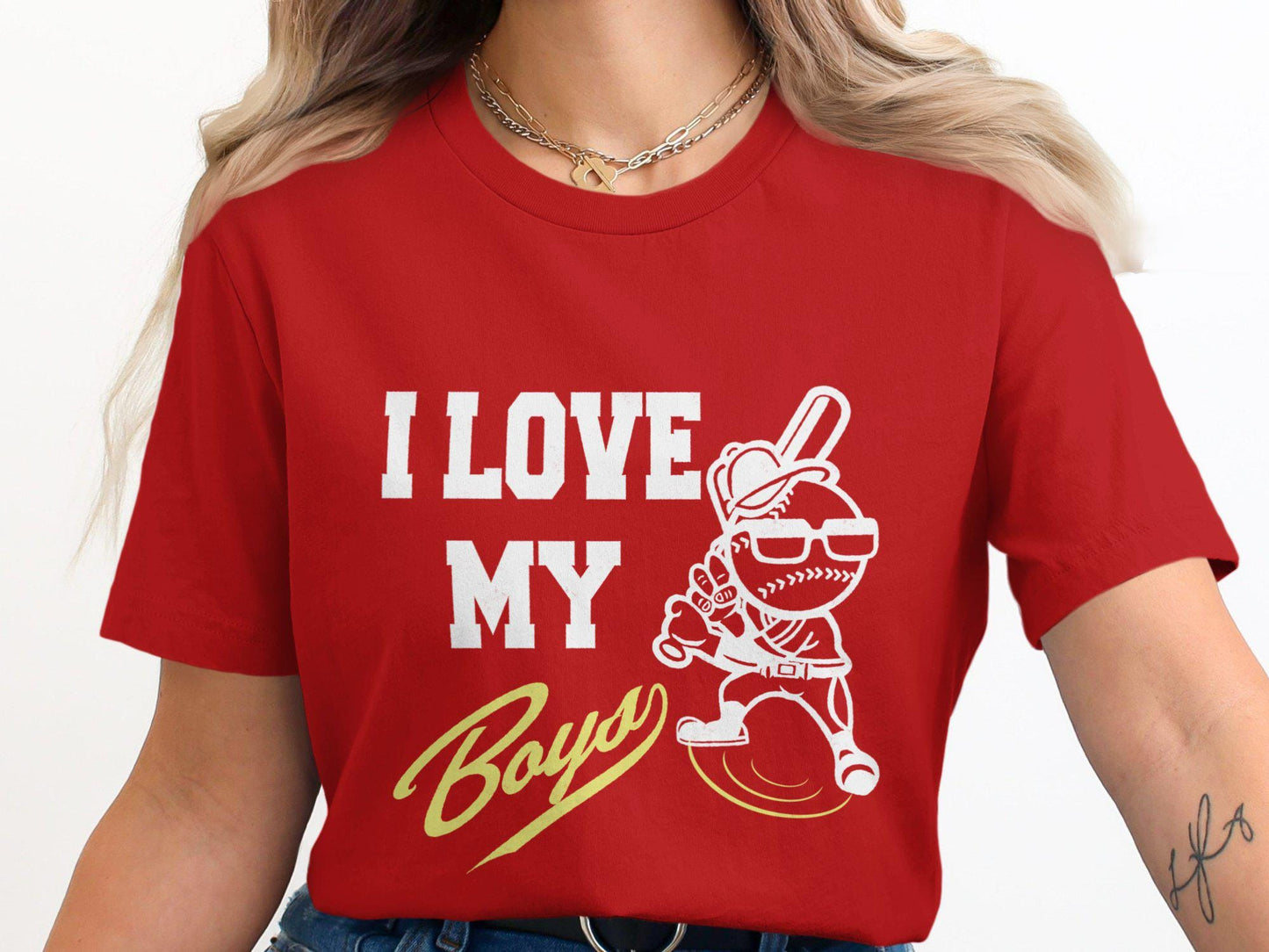 I Love My Boys T-Shirt: Baseball Mom Gift