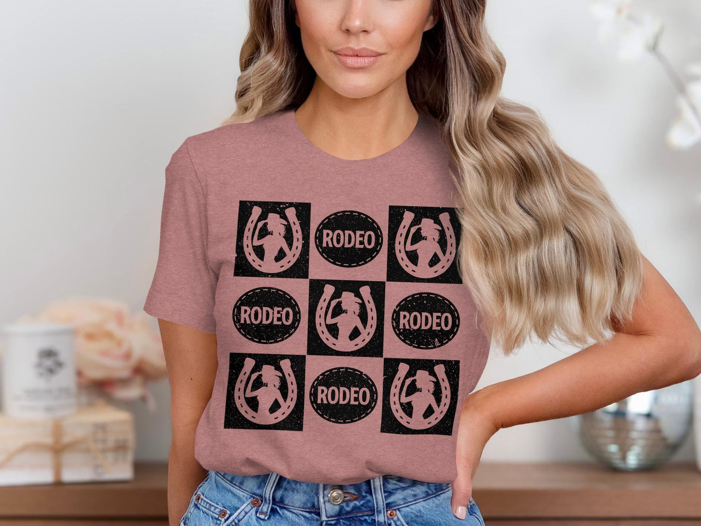 Rodeo Cowgirl T-Shirt, Horse Shoe Graphic Tee