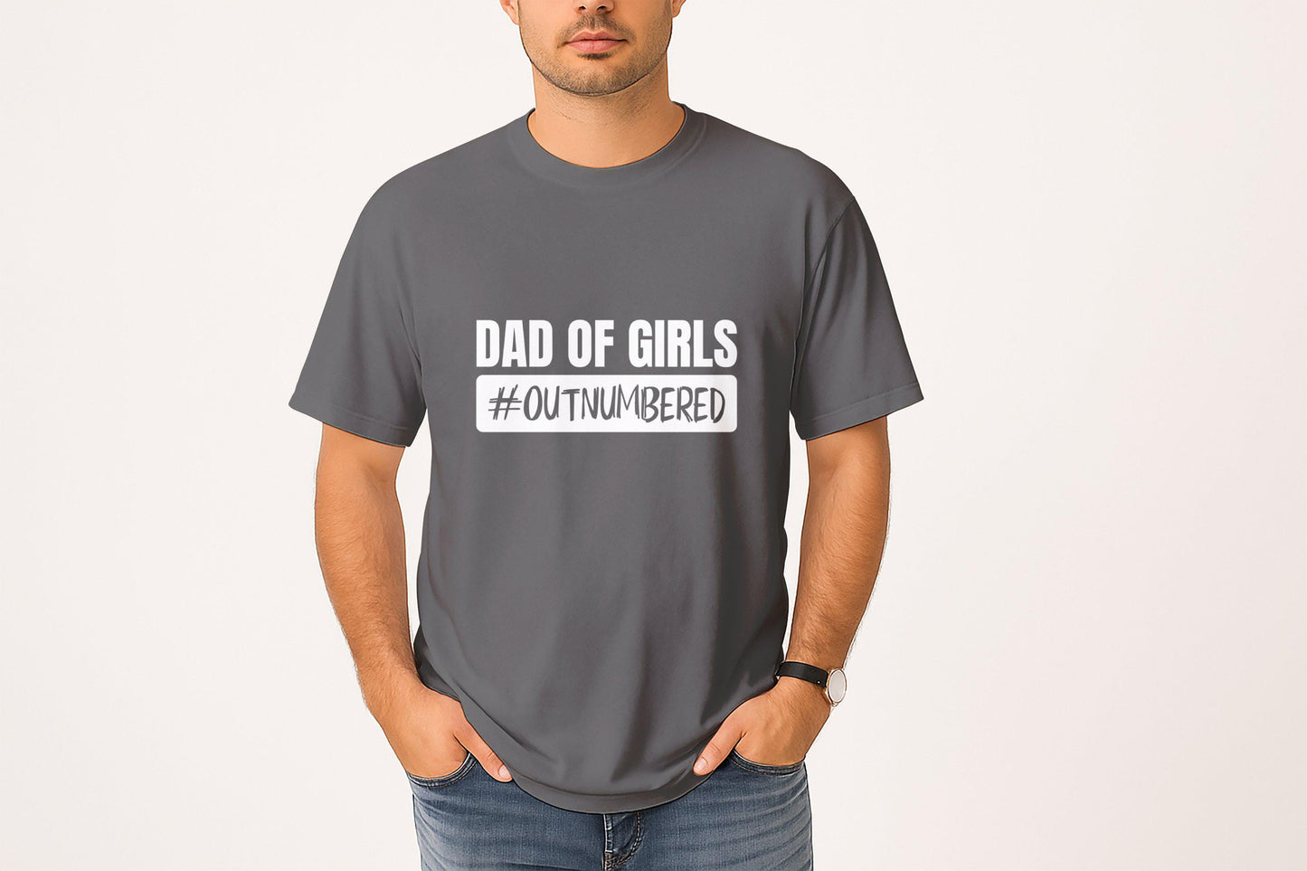 Dad of Girls T-Shirts, Outnumbered Father Tee, Girl Dad Gifts, Father Daughter Shirts, Funny Dad T-Shirts, Fathers Day Presents