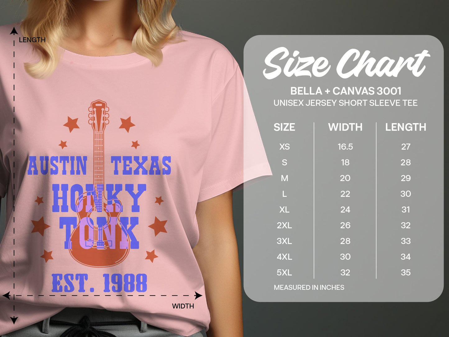 Austin Texas Honky Tonk Guitar T-Shirt, Music Lover Gift