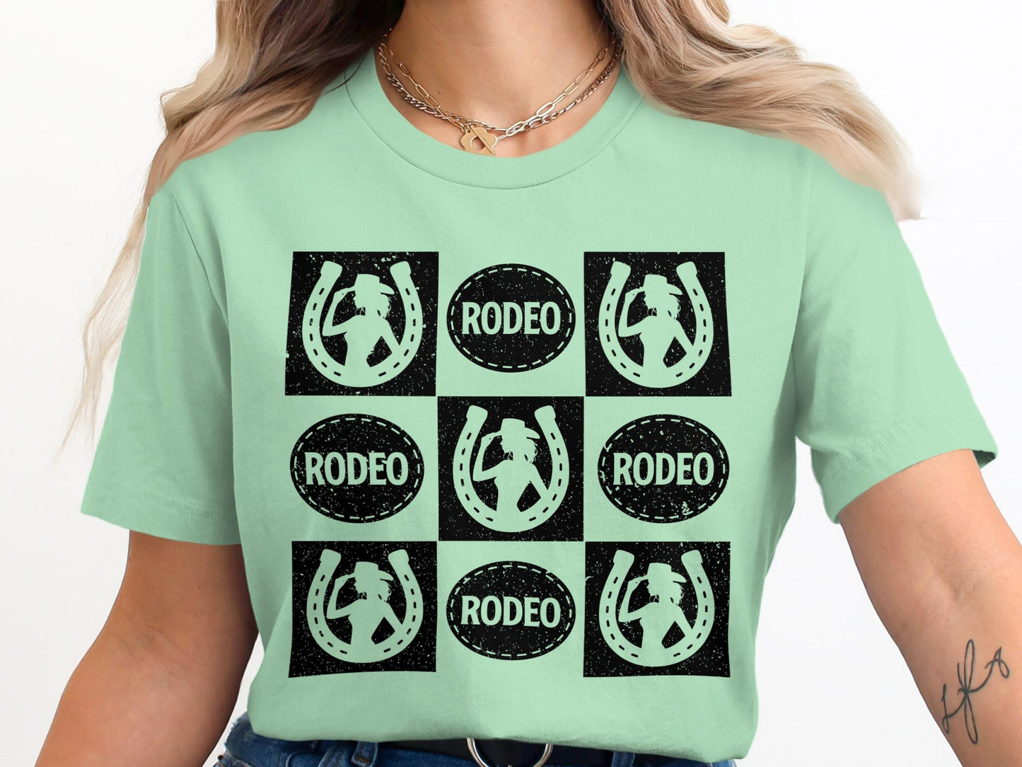 Rodeo Cowgirl T-Shirt, Horse Shoe Graphic Tee