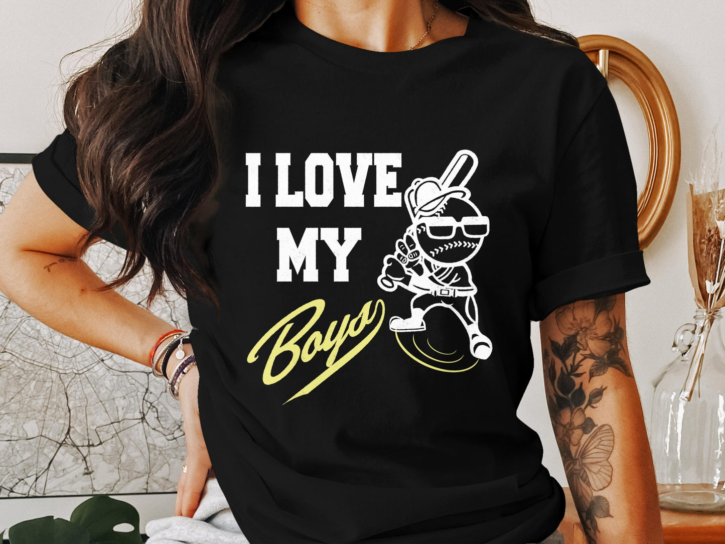 I Love My Boys T-Shirt: Baseball Mom Gift