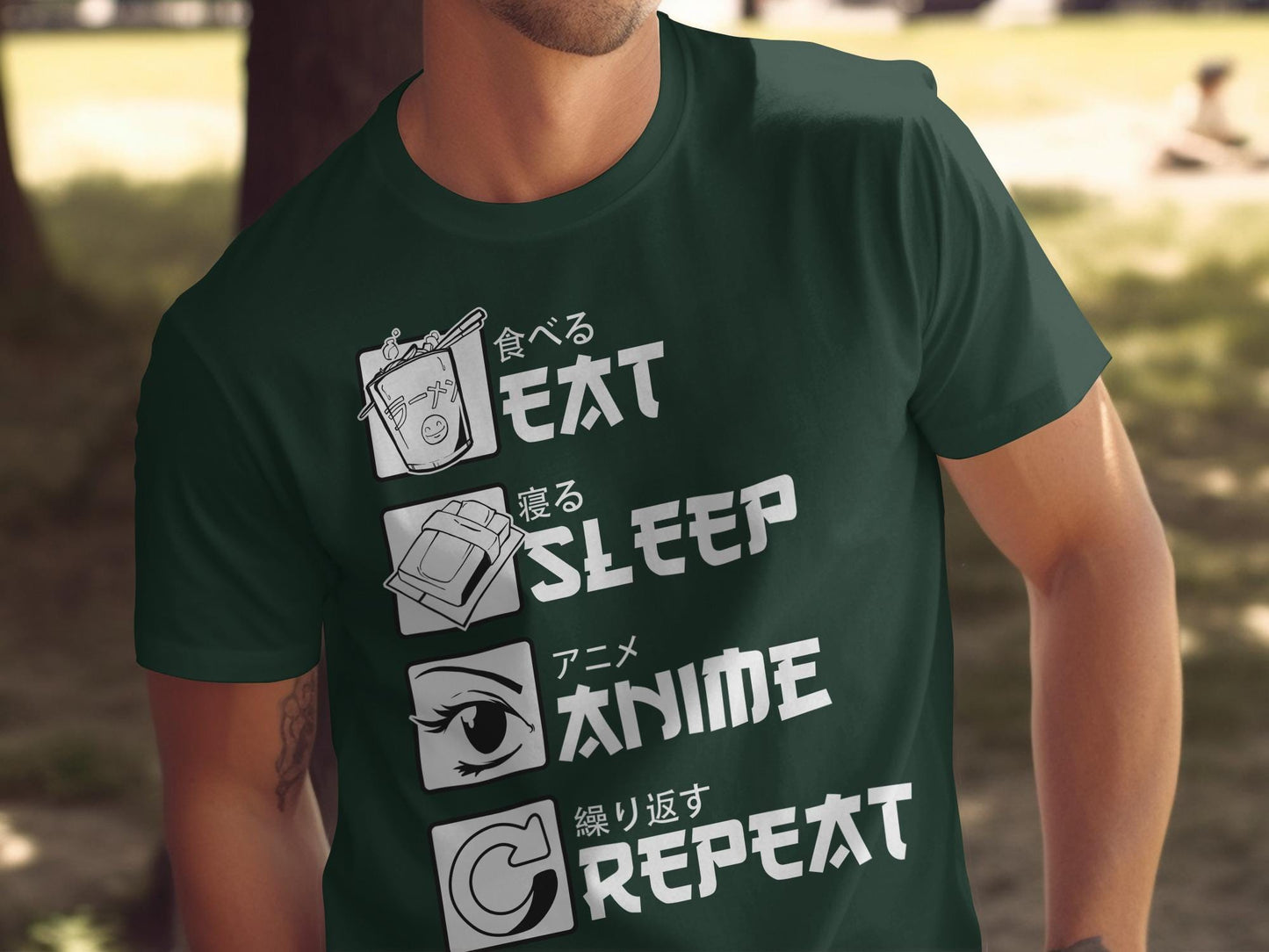 Eat Sleep Anime Repeat T-Shirt, Otaku Graphic Tee