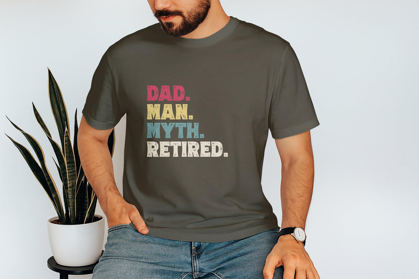 Dad Man Myth Retired T-Shirts, Retirement Gift, Retro Dad Design, Funny Dad Shirt, Gift for Dad, Fathers Day Gift, Pop Culture