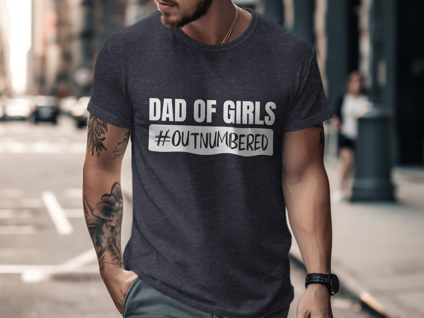 Dad of Girls T-Shirts, Outnumbered Father Tee, Girl Dad Gifts, Father Daughter Shirts, Funny Dad T-Shirts, Fathers Day Presents