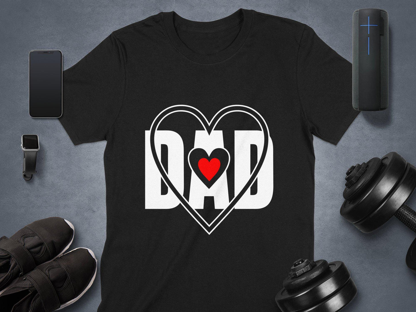 Dad Heart TShirt, Father Day Gift, Best Dad Ever, Love Dad T-Shirts, Father T Shirt, Father Day Tshirt, Dad Graphic Tee