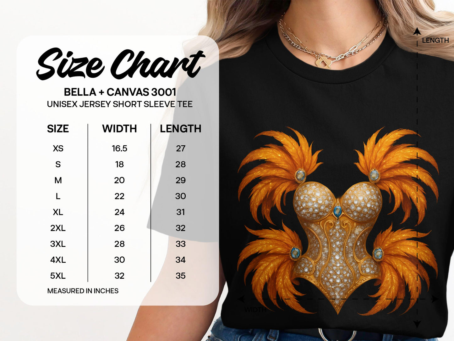 Feather Corset Graphic T-Shirt, Showgirl Costume Tee
