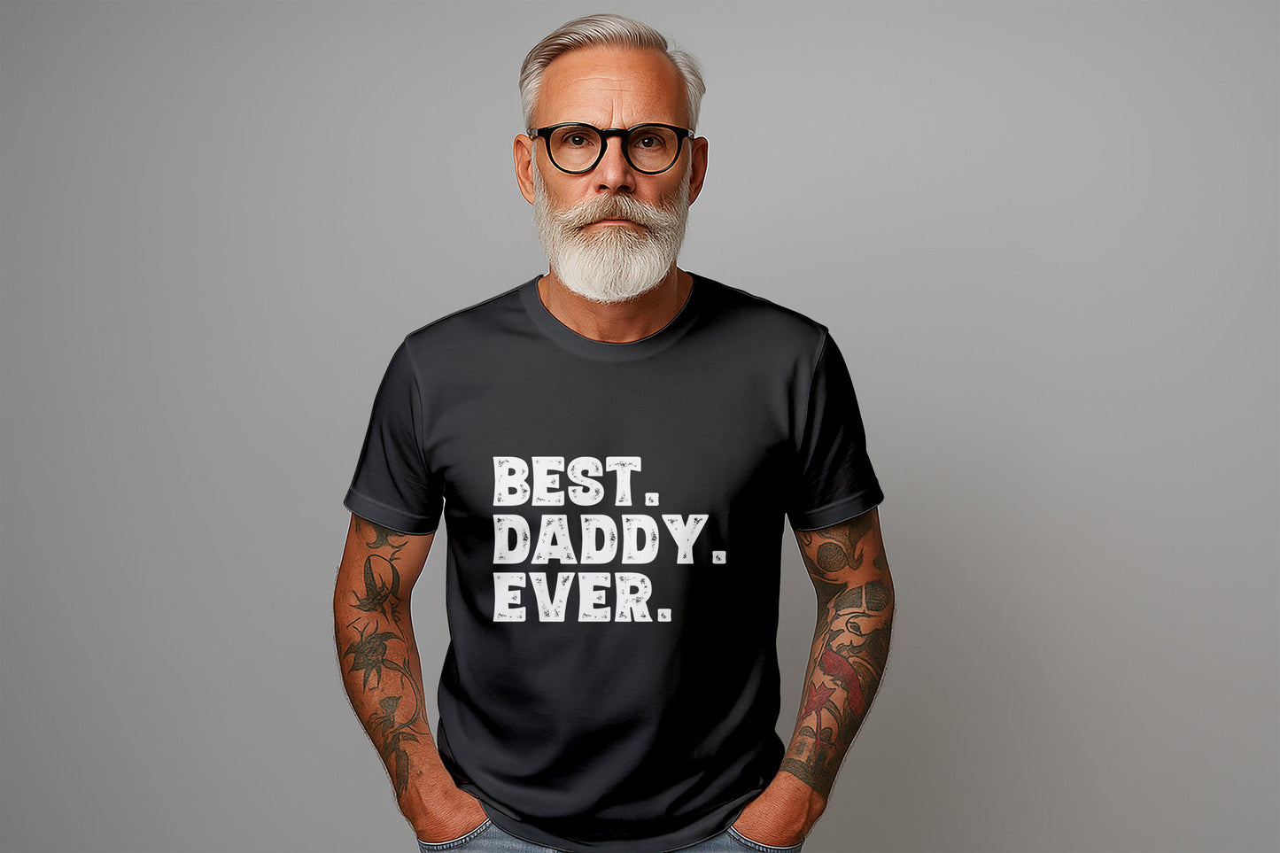 Gift for Dad Best Daddy Ever T-Shirt - Dad Gifts for Birthday from Daughter and Son