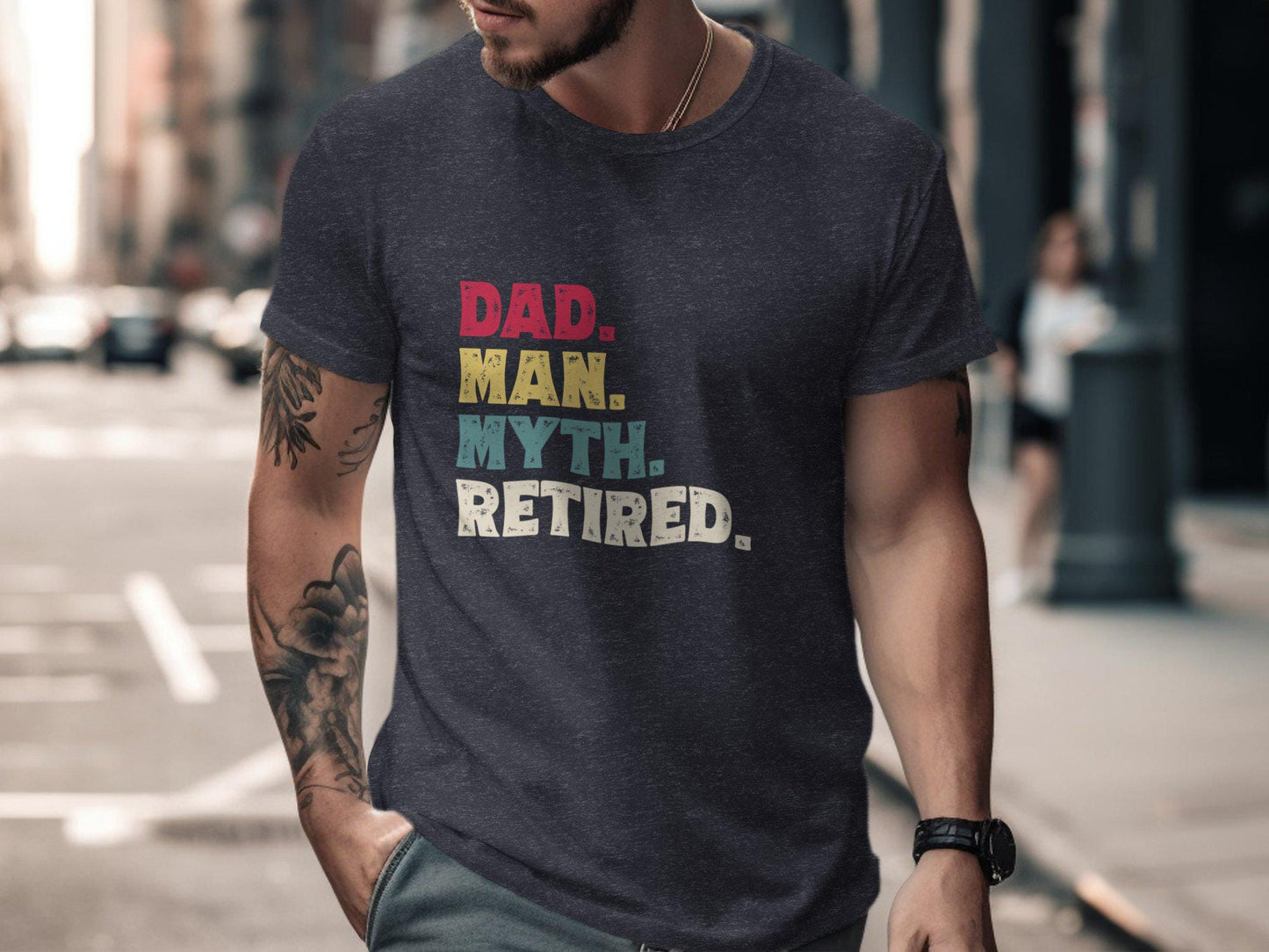 Dad Man Myth Retired T-Shirts, Retirement Gift, Retro Dad Design, Funny Dad Shirt, Gift for Dad, Fathers Day Gift, Pop Culture