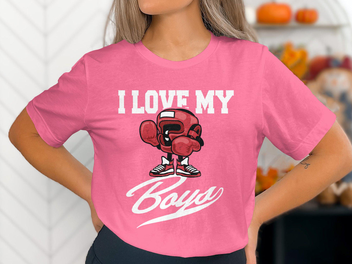 Boxing Mom T-Shirt: I Love My Boys, Sports Mom Tee