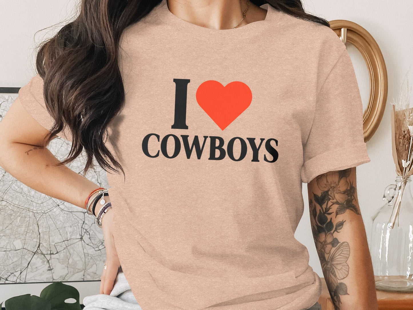 I Heart Cowboys T-Shirt, Western Fan Apparel