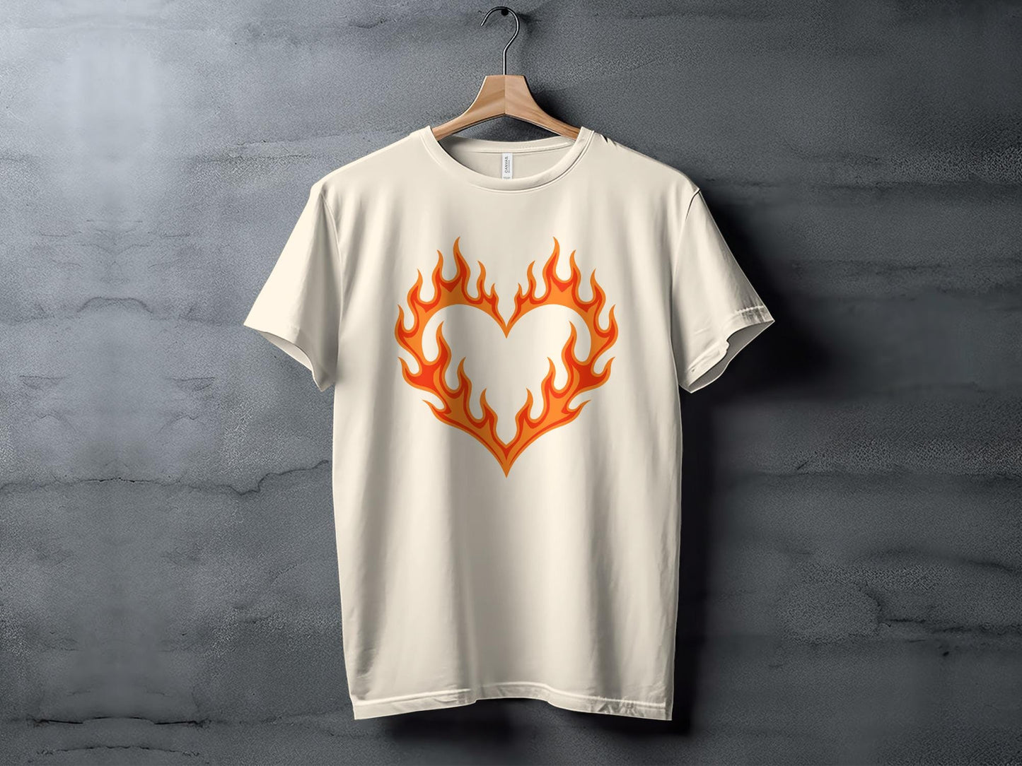 Flaming Heart Graphic Tee, Fiery Love Shirt