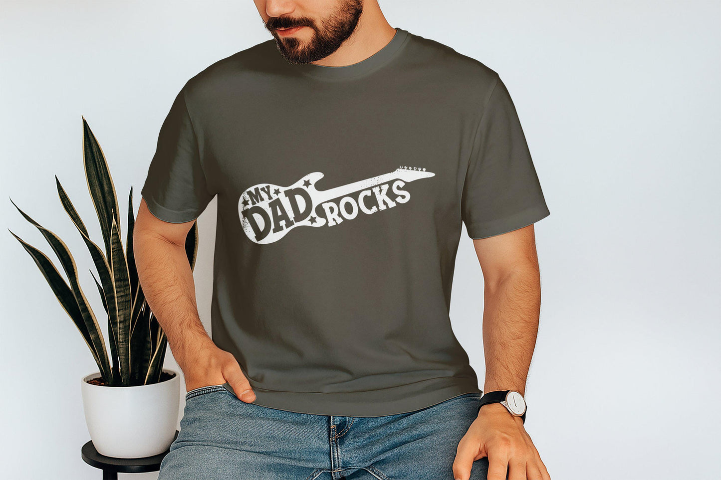 My Dad Rocks Guitar T-Shirts, Fathers Day Gift, Rock Star Dad, Musician Dad Tee, Dad Birthday Gift, Cool Dad Shirts, Unique Dad T-Shirts