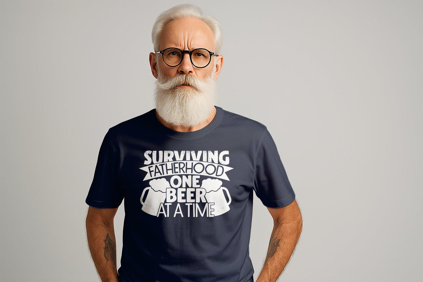 Surviving Fatherhood T-Shirt: Funny Beer Lover Dad Tee