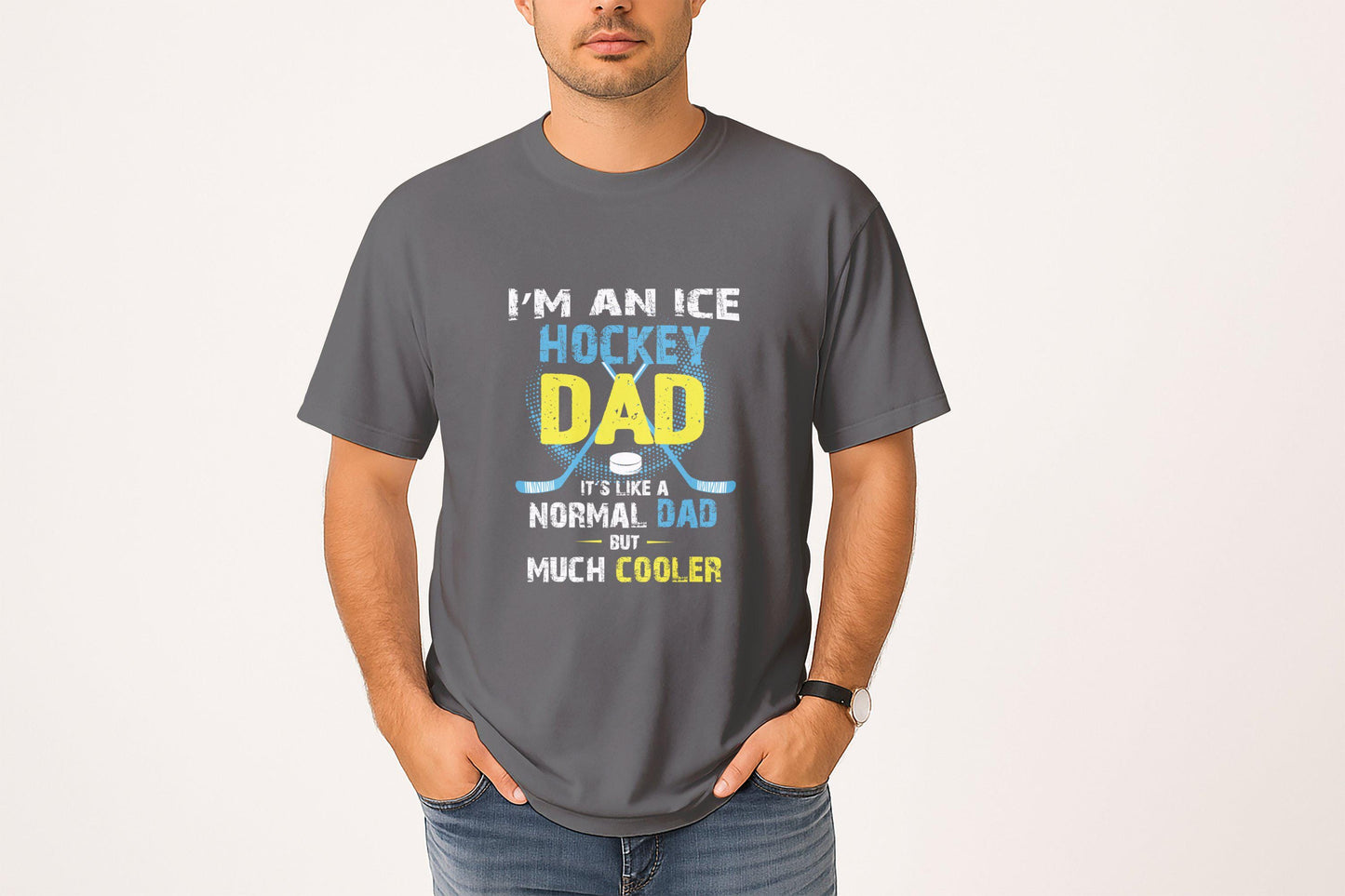 Hockey Dad T-Shirts, Cool Dad Gift, Funny Hockey Tee, Best Dad Ever Shirt, Sports Fan Apparel, Fathers Day