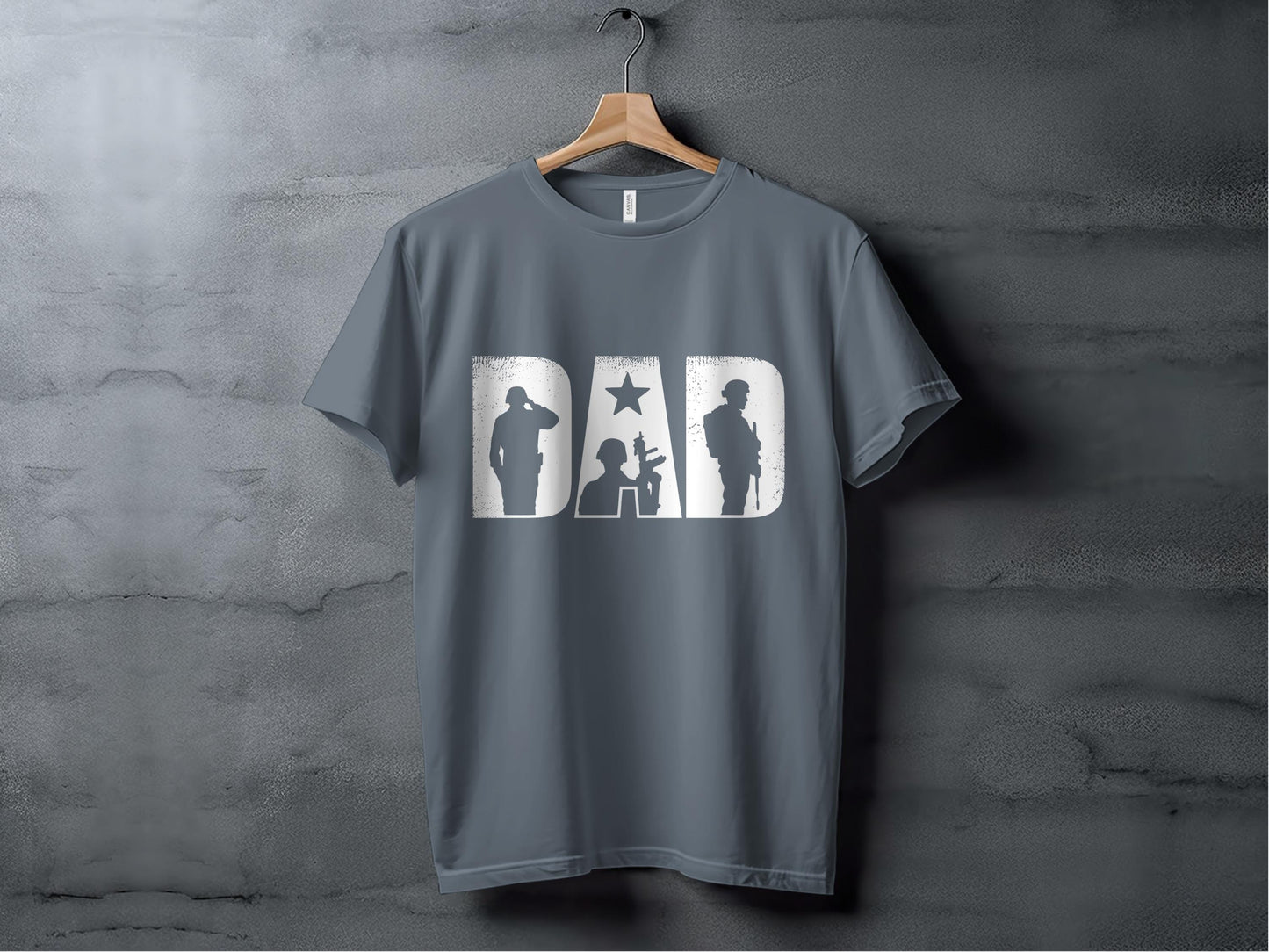 Military Dad T-Shirt: Soldier Silhouette Design