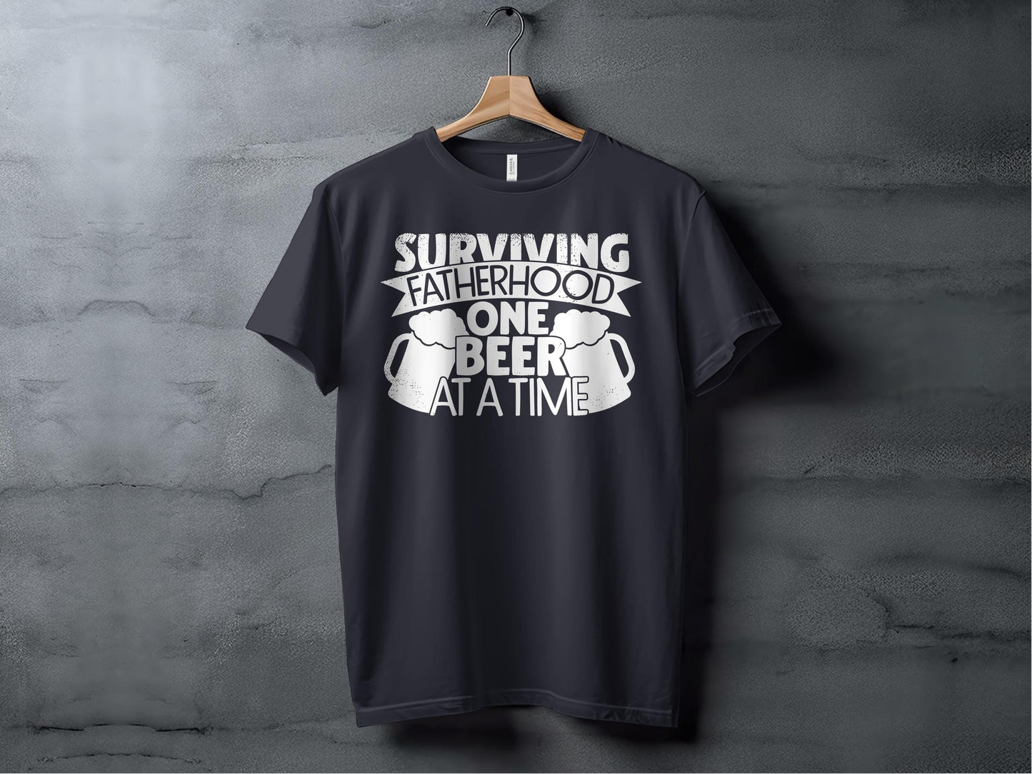 Surviving Fatherhood T-Shirt: Funny Beer Lover Dad Tee