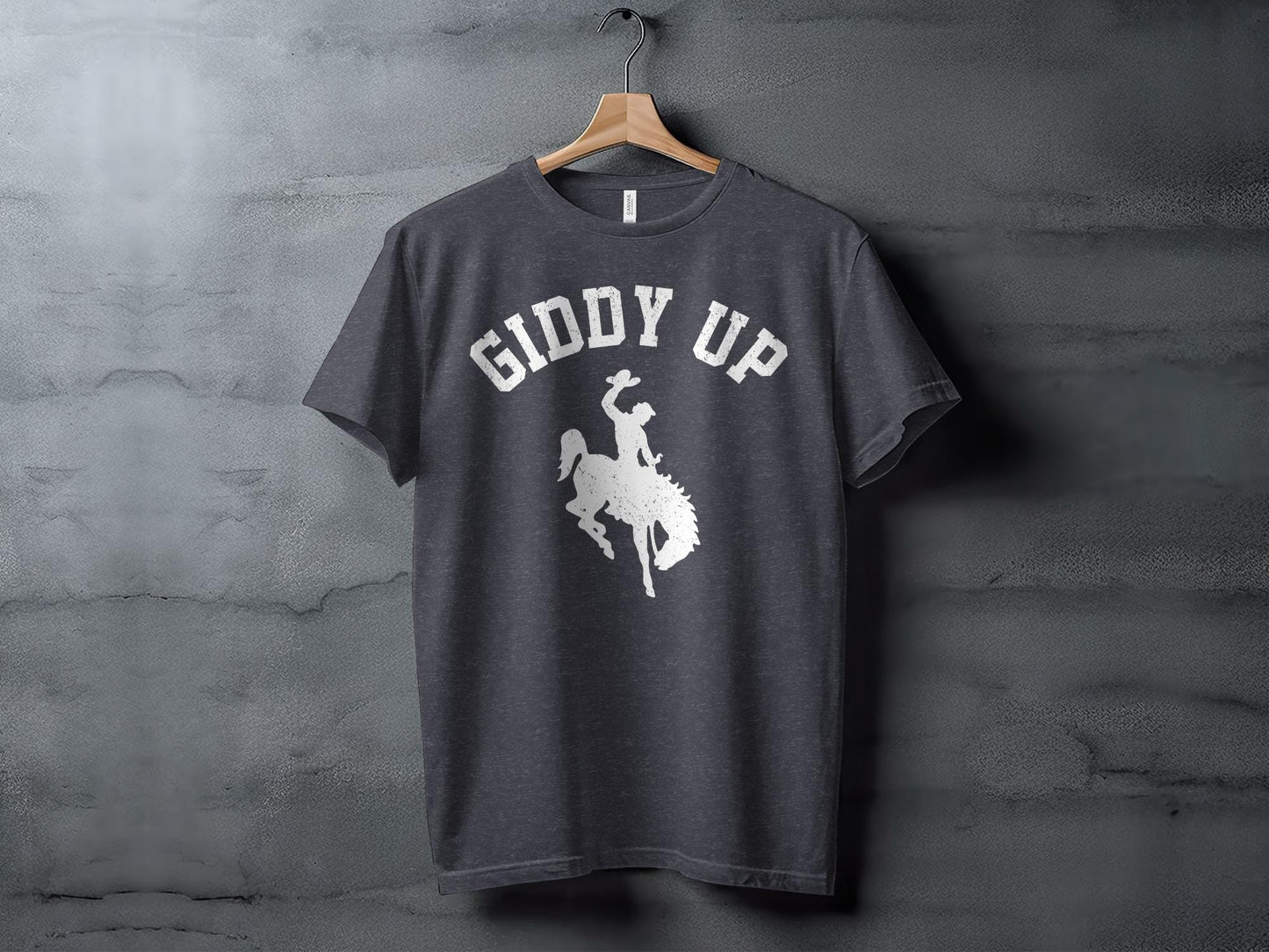 Giddy Up Cowboy T-Shirt, Bucking Bronco, Western Apparel