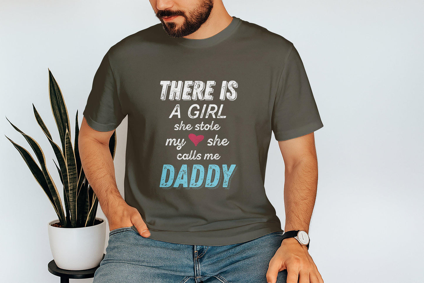 There is A Girl Daddy T-Shirts, New Dad Tees, Father Daughter Tees, Funny Dad T Shirts, Gift for Dad, Cool Dads T Shirts, Daddy Graphic Tees