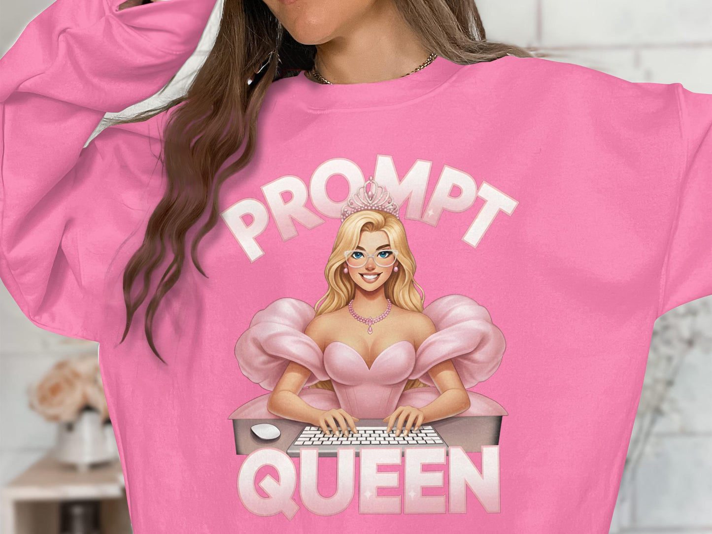 Prompt Queen T-Shirt, AI Blonde Queen Tee, Computer Lover Gift