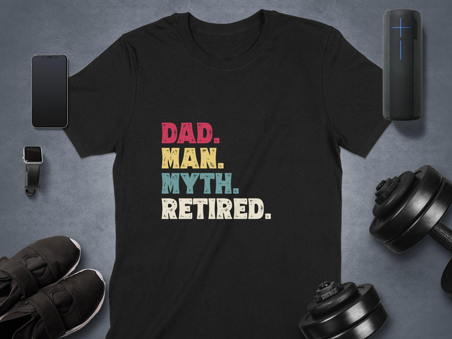 Dad Man Myth Retired T-Shirts, Retirement Gift, Retro Dad Design, Funny Dad Shirt, Gift for Dad, Fathers Day Gift, Pop Culture