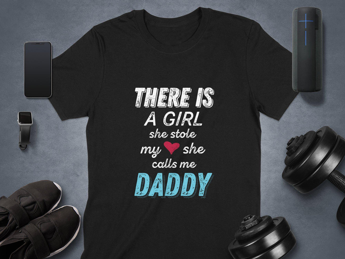 There is A Girl Daddy T-Shirts, New Dad Tees, Father Daughter Tees, Funny Dad T Shirts, Gift for Dad, Cool Dads T Shirts, Daddy Graphic Tees
