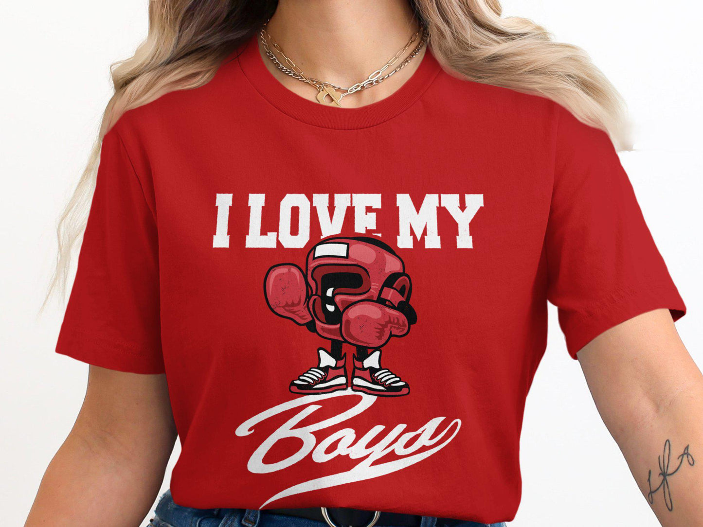 Boxing Mom T-Shirt: I Love My Boys, Sports Mom Tee
