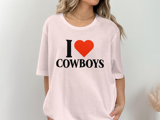 I Heart Cowboys T-Shirt, Western Fan Apparel