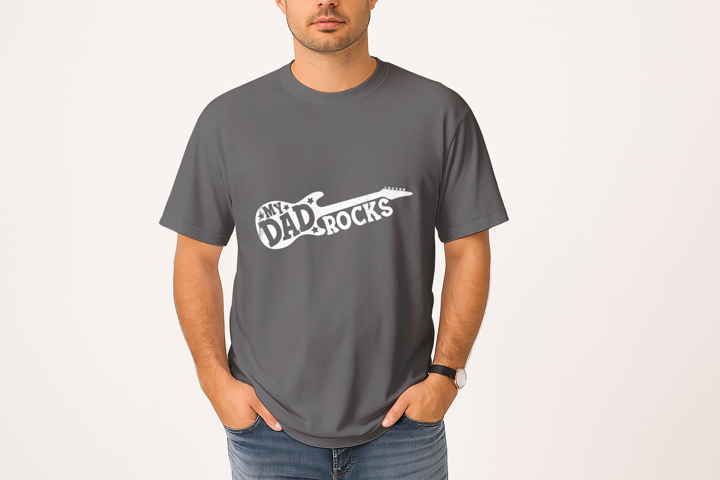 My Dad Rocks Guitar T-Shirts, Fathers Day Gift, Rock Star Dad, Musician Dad Tee, Dad Birthday Gift, Cool Dad Shirts, Unique Dad T-Shirts