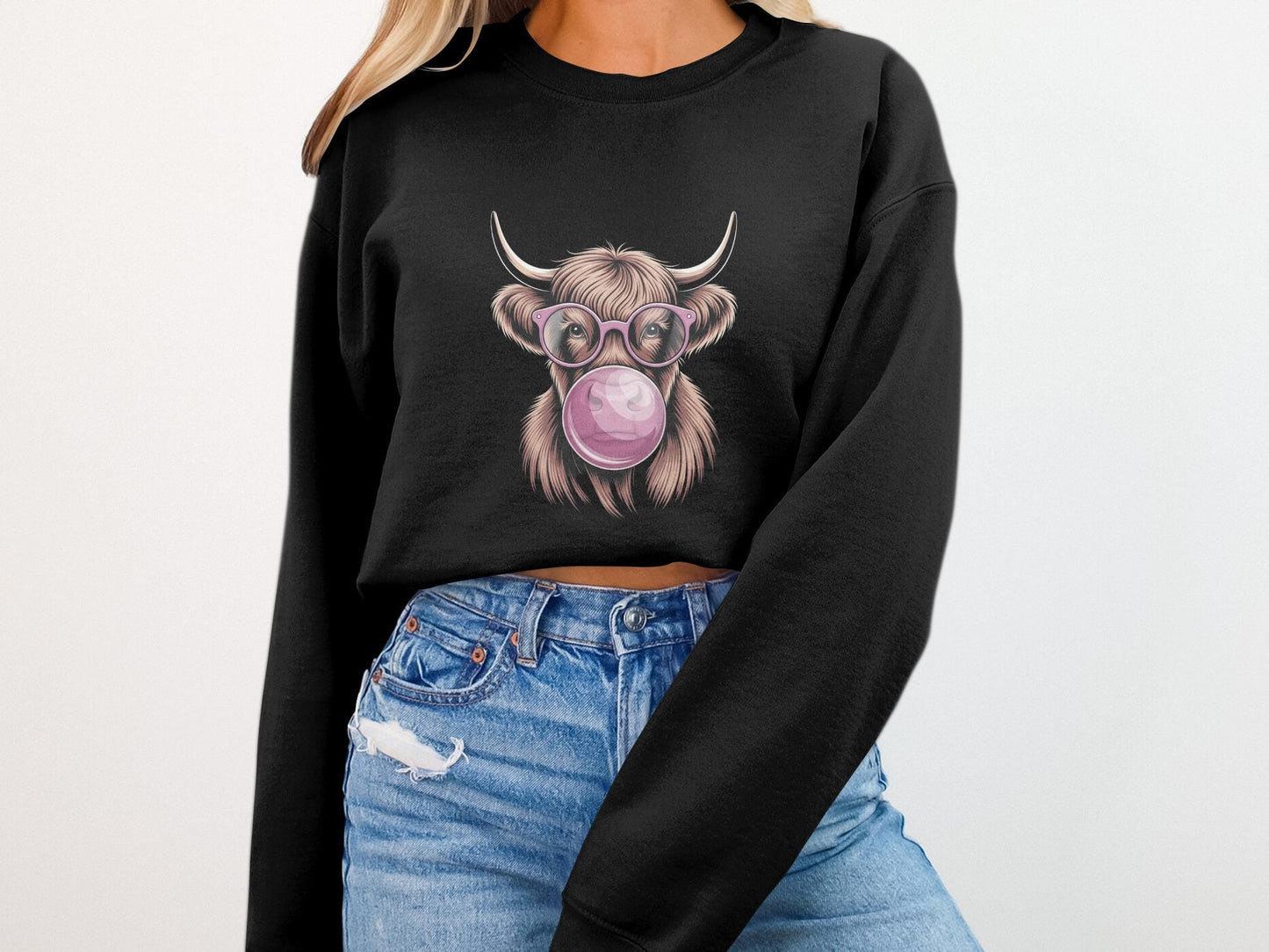 Highland Cow T-Shirt, Bubble Gum, Funny Animal Tee
